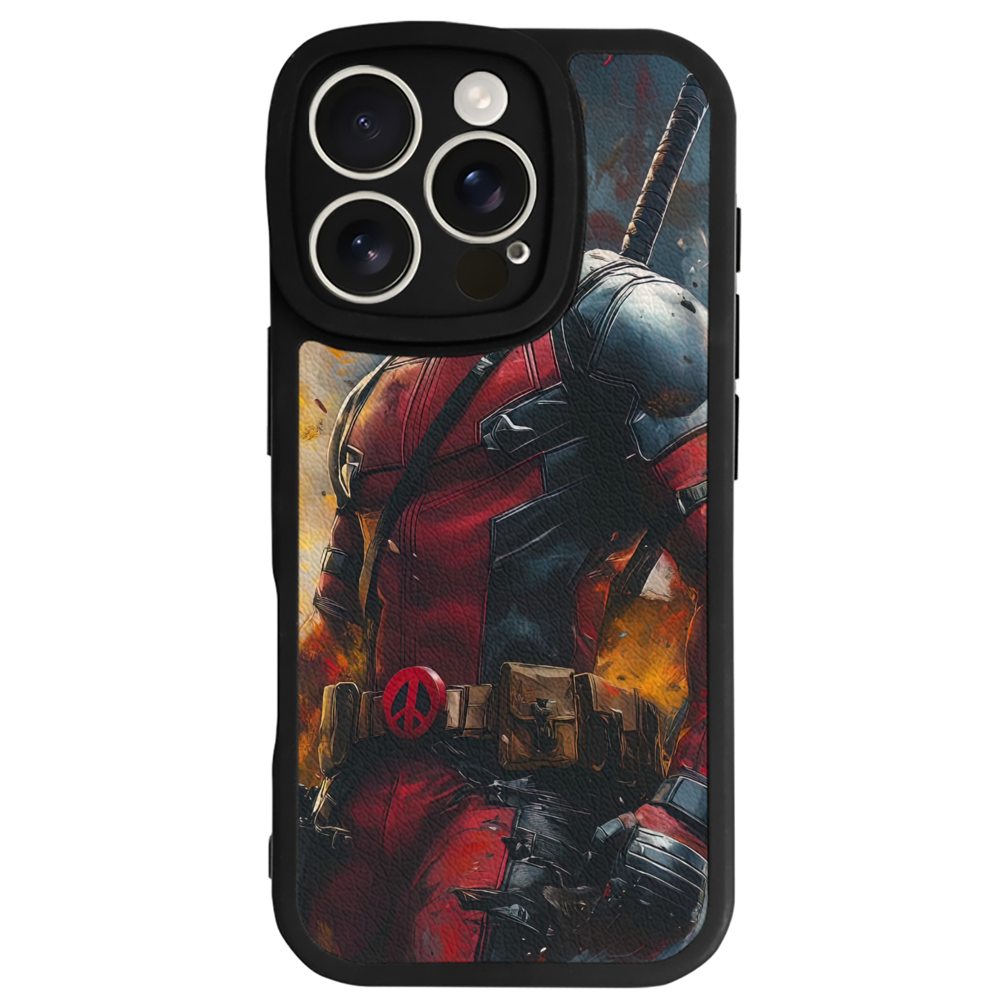 （画像用） Deadpool デッドプール 【iPhone 16シリーズ対応】シリコンスマホケース（レザー調） 材質：シリコン